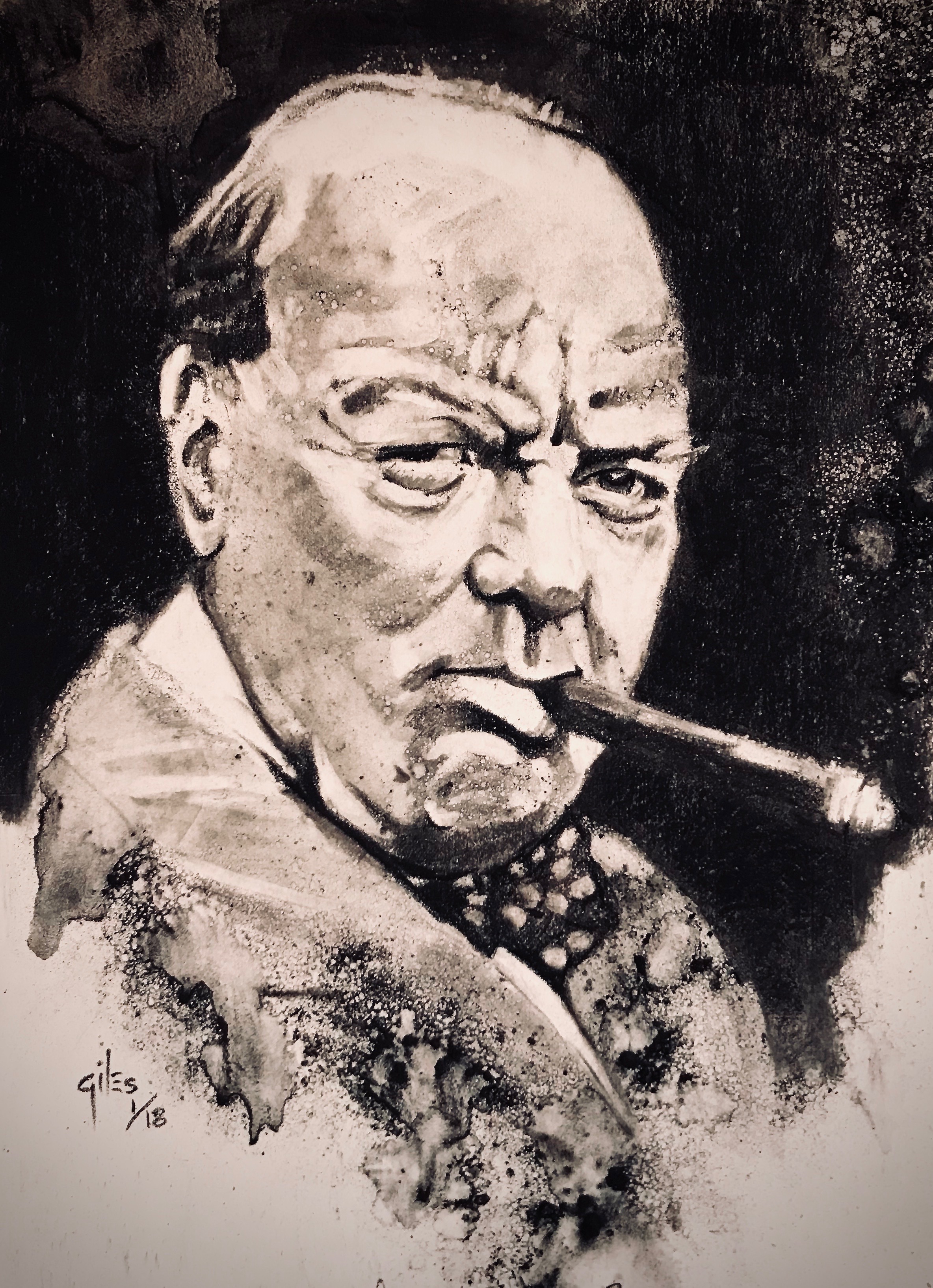2368x3268 The British Bulldog Sir Winston Churchill Doug Giles Fine Art - Churchill Bulldog Painting