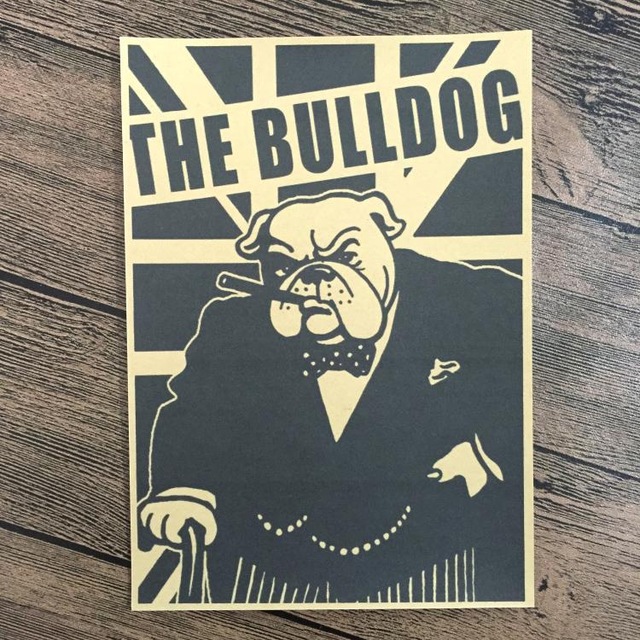640x640 Uk Churchill Bulldog Retro Poster Vintage Wall Art Crafts Paper - Churchill Bulldog Painting