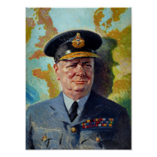 307x307 Uniform Posters Zazzle - Churchill Bulldog Painting