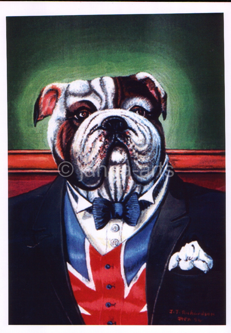 744x1074 Winston British Bulldog - Churchill Bulldog Painting