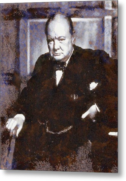 418x600 Winston Churchill Metal Prints And Winston Churchill Metal Art - Churchill Bulldog Painting