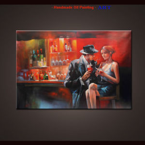 300x300 Hand Painted Modern Pop Art Wall Cigar Bar Men And Women Oil - Cigar Bar Painting