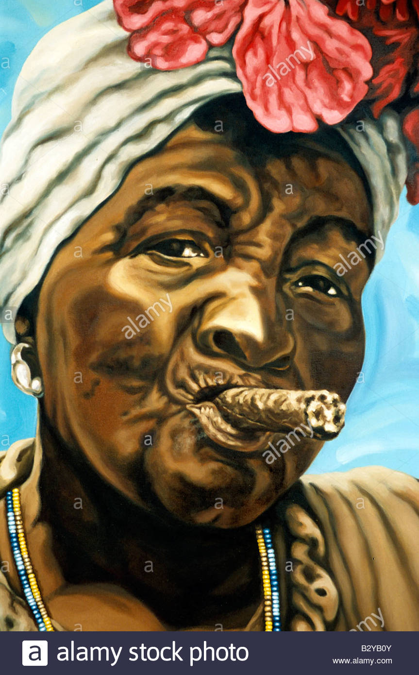 863x1390 Cuban Woman Smoking Cigar Painting Stock Photos Amp Cuban Woman - Cigar Painting