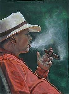 223x300 Man Smoking Cigar Paintings - Cigar Painting