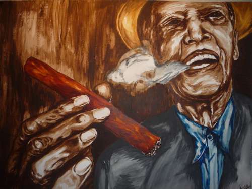500x375 Paintings Hugo Medina - Cigar Painting