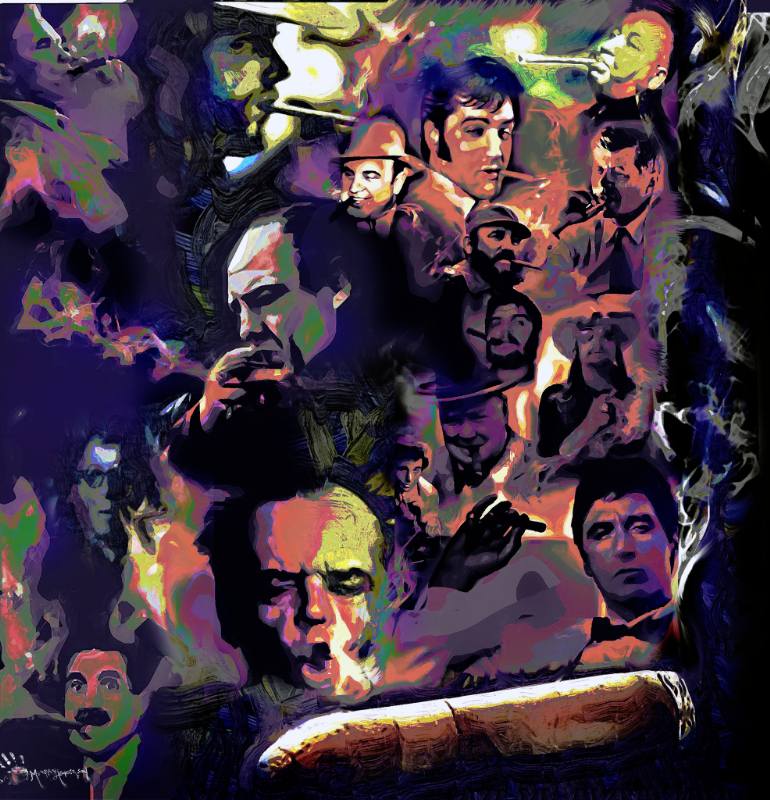 770x800 Saatchi Art Famous Cigar Painting By Murray Henderson - Cigar Painting