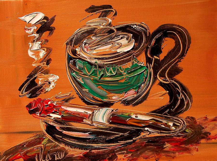 900x667 Coffee And Cigar Painting By Mark Kazav - Cigar Painting