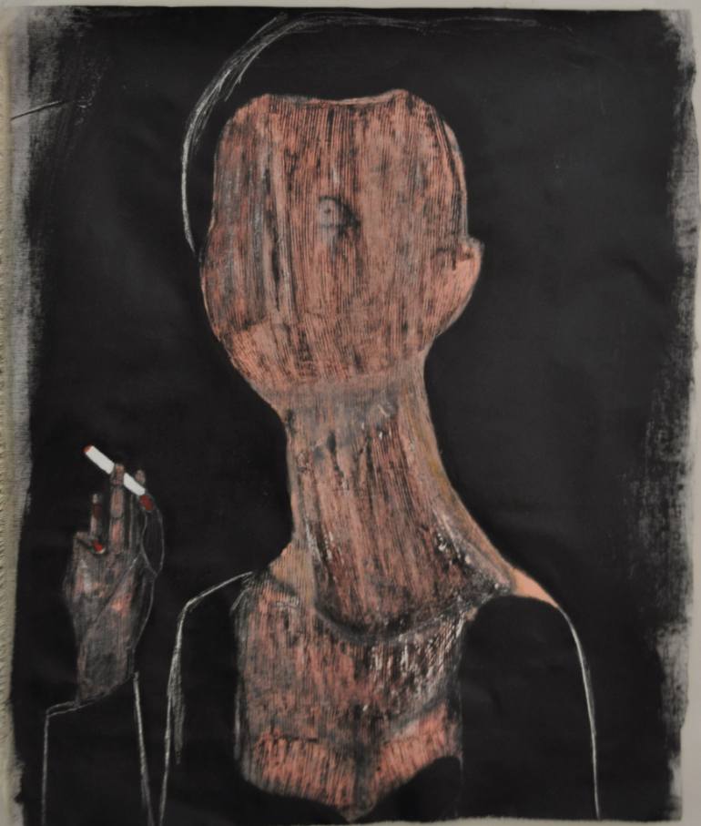 770x907 Saatchi Art Smoking Cigarette Painting By Enrico Bassi - Cigarette Painting