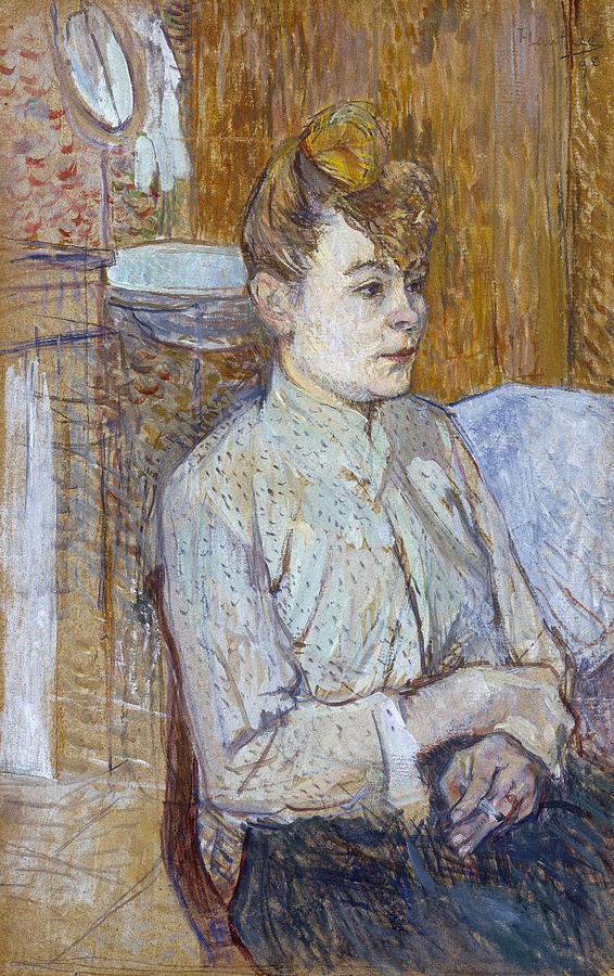 566x900 Woman Smoking A Cigarette Painting By Henri De Toulouse Lautrec - Cigarette Painting