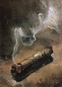 214x300 Cigarette Smoke Paintings Fine Art America - Cigarette Smoke Painting