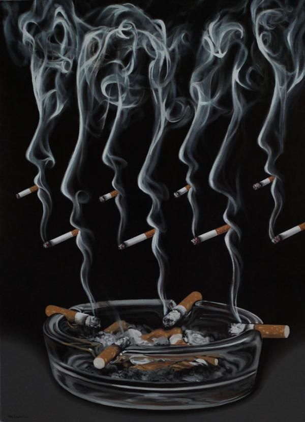 600x830 20 Inspirational Surreal Paintings Surrealism - Cigarette Smoke Painting