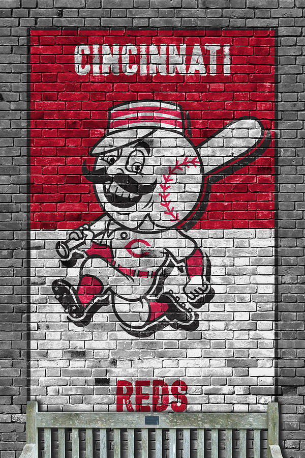 600x900 Cincinnati Reds Brick Wall Painting By Joe Hamilton - Cincinnati Reds Painting