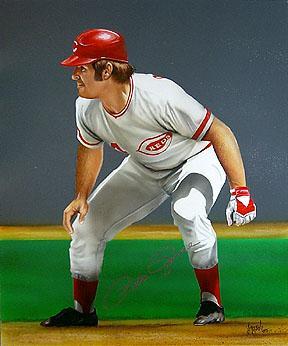 288x346 Pete Rose Cincinnati Reds Signed Original Art Painting - Cincinnati Reds Painting