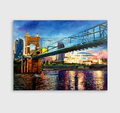 236x222 Cincinnati Skyline Painting Art Class Skyline - Cincinnati Skyline Painting