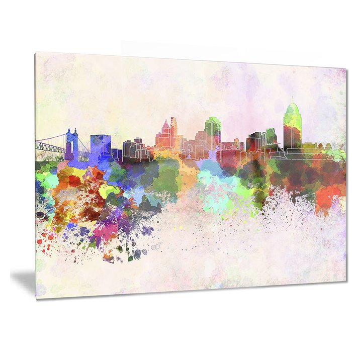 700x700 Designart - Cincinnati Skyline Painting