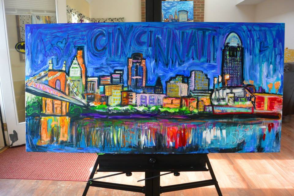 960x640 Painter Sam - Cincinnati Skyline Painting