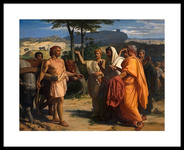 600x489 Cincinnatus Receiving Deputies Of The Senate Framed Print By - Cincinnatus Painting