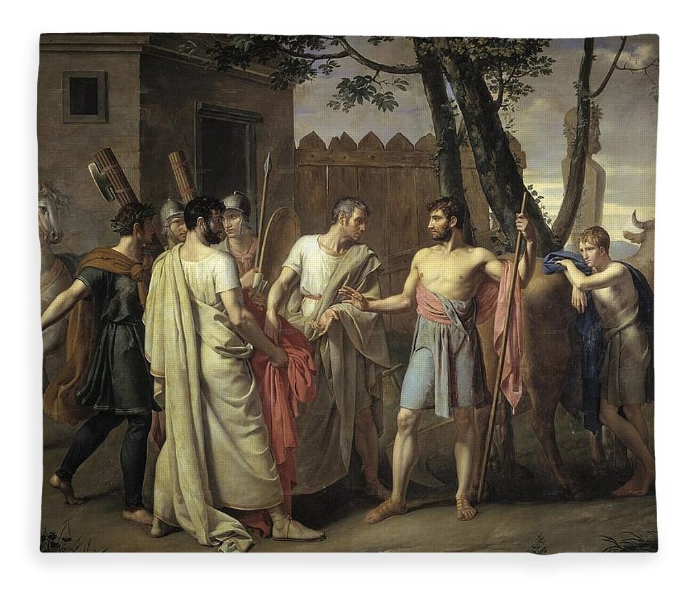 1000x860 Cincinnatus Abandons The Plow Fleece Blanket For Sale By Juan - Cincinnatus Painting