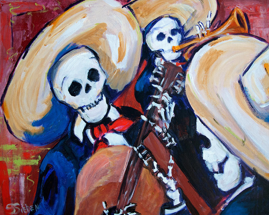 900x720 Mariachi Iv Cinco De Mayo Painting By Sharon Sieben - Cinco De Mayo Painting