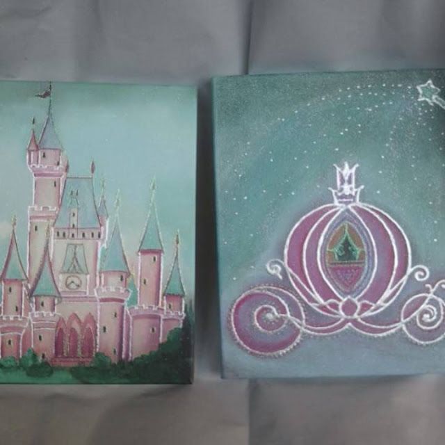 640x640 Kids Nursery Prints Canvas Art, Princess Castle, Cinderella'S - Cinderella Carriage Painting