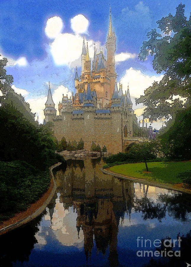 646x900 The House Of Cinderella Painting By David Lee Thompson - Cinderella Castle Painting