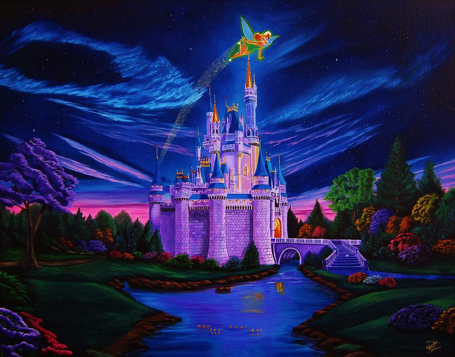 900x708 Cinderella's Castle Painting By Robert Steen - Cinderella Castle Painting