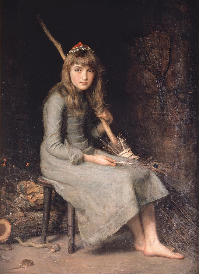 654x900 Cinderella Painting By John Everett Millais - Cinderella Painting