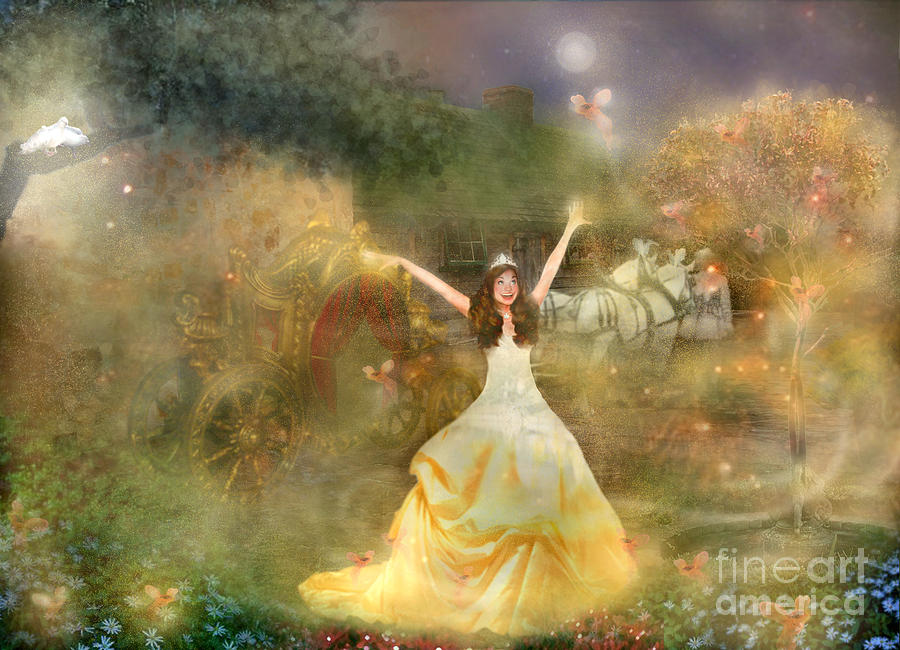 900x650 Grimms Fairie Cinderella Painting By Carrie Jackson - Cinderella Painting