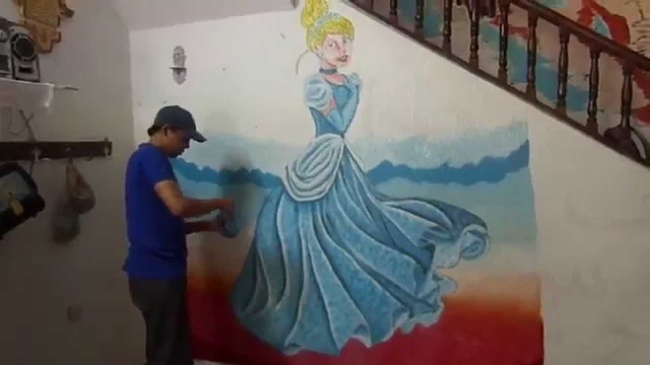 1280x720 How To Paint Cinderella Speed Wall Painting - Cinderella Painting