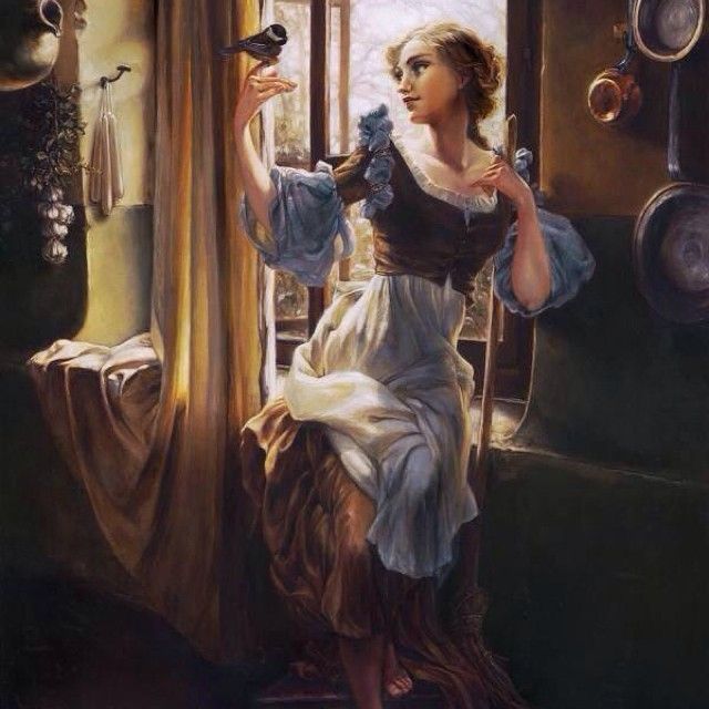 640x640 New Cinderella Painting By Heather Theurer - Cinderella Painting