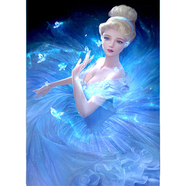640x640 Cartoon Diy 5d Beauty Princess Diamond Painting Diamond Embroidery - Cinderella Painting