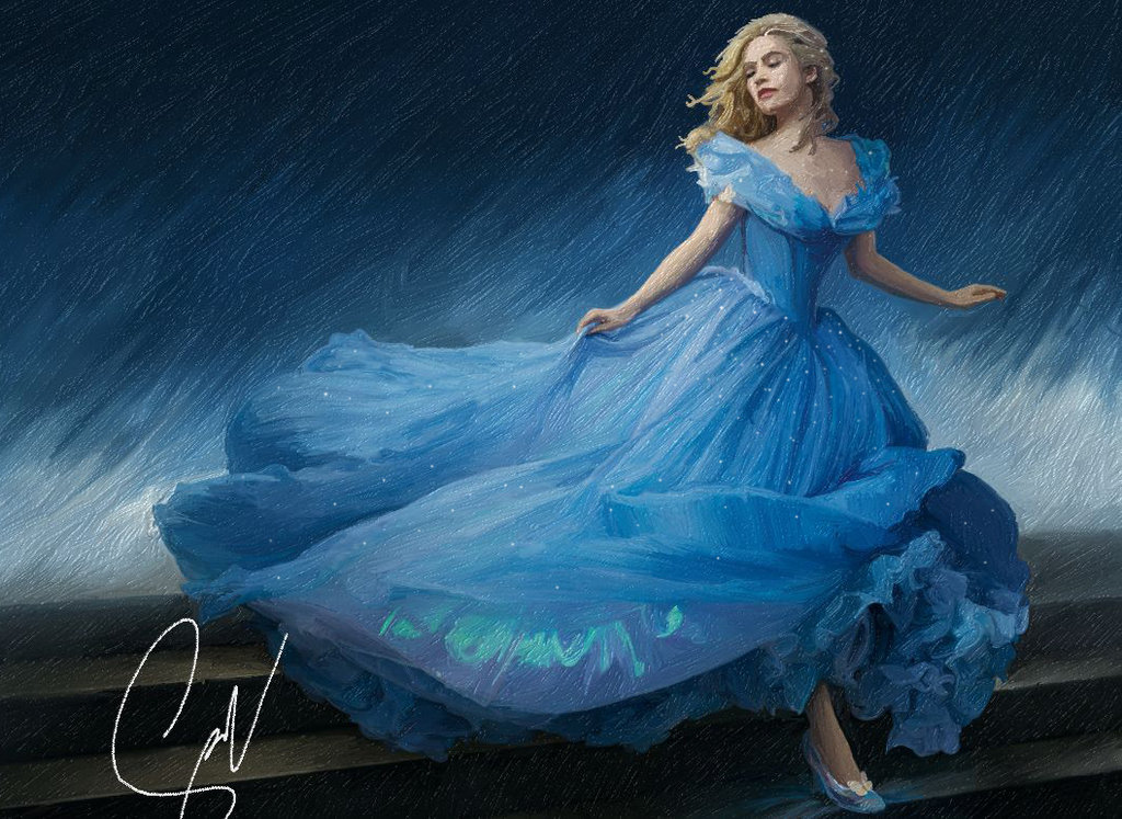 1024x747 Cinderella 2015 (Lily James) Painting By Minoru987 - Cinderella Painting