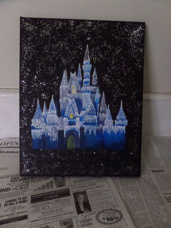 570x760 Disney Cinderella's Castle Acrylic Painting By Shelbmcintyreart - Cinderellas Castle Painting