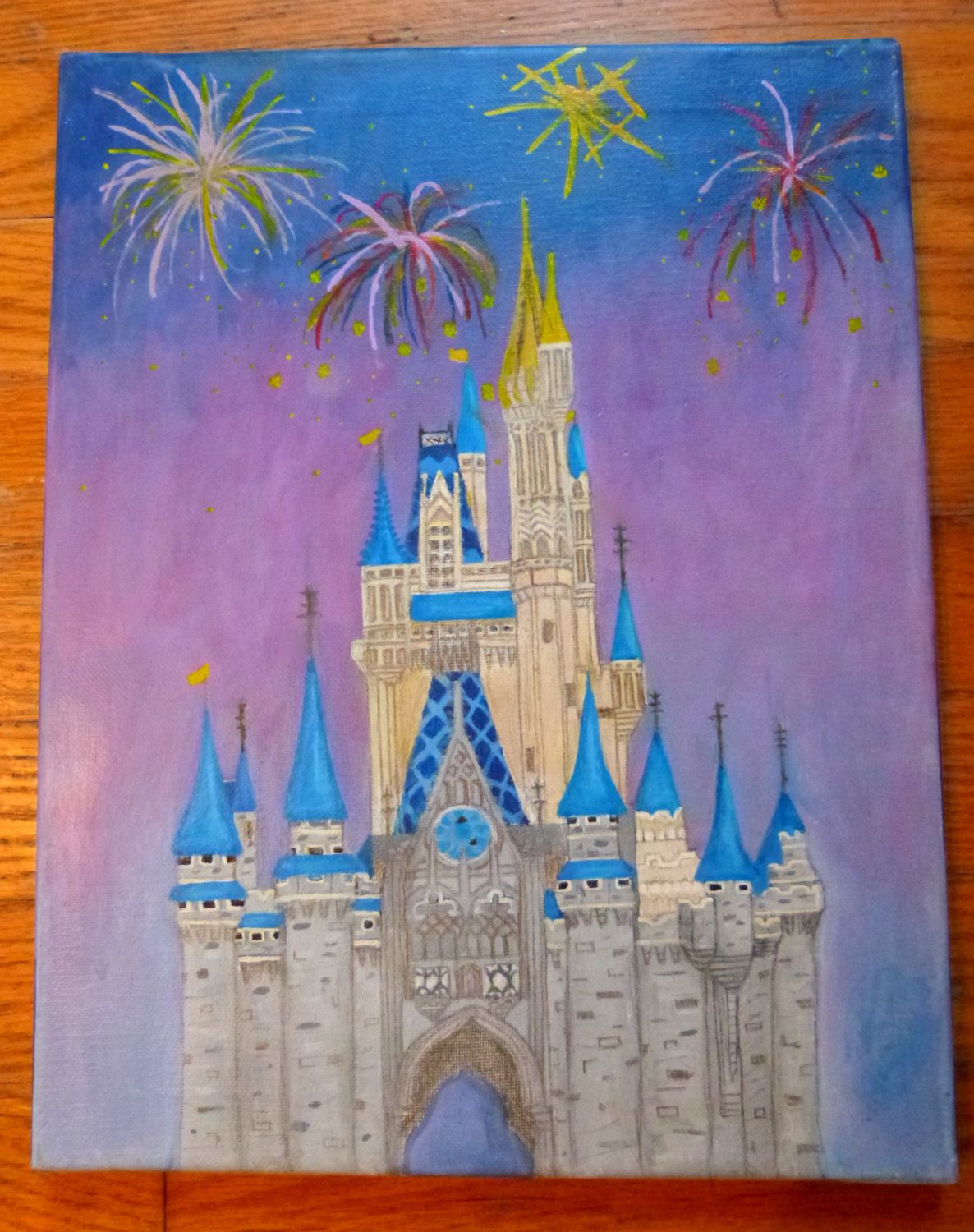 1186x1500 Hand Painted Disney World's Cinderella's Castle 11x14 By Fooart - Cinderellas Castle Painting