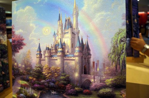 500x332 See And Win A Thomas Kinkade Canvas Of Cinderella Castle Disney - Cinderellas Castle Painting