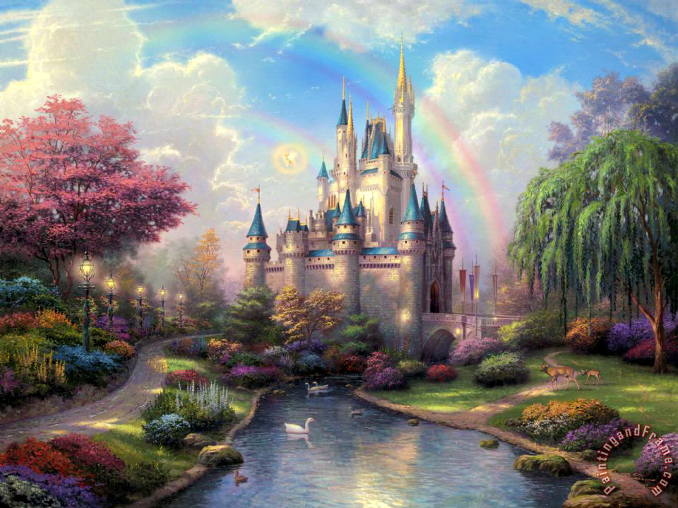 960x719 Thomas Kinkade A New Day - Cinderellas Castle Painting