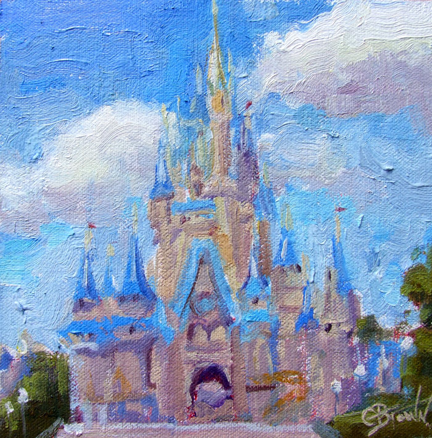 1401x1422 Cinderella's Castle Painting ~ Artist Undetermined Castles - Cinderellas Castle Painting