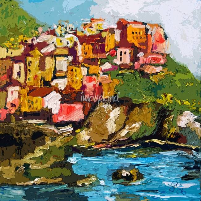 650x650 Cinque Terre Paintings - Cinque Terre Painting