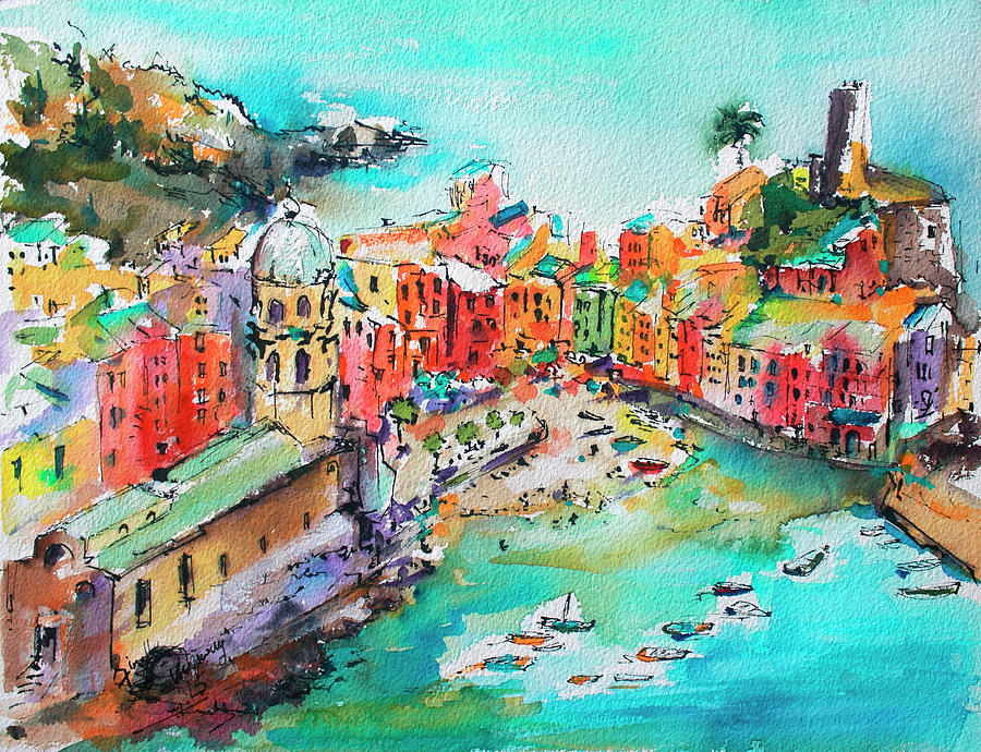900x690 Dreaming Of Vernazza Cinque Terre Italy Painting By Ginette Callaway - Cinque Terre Painting