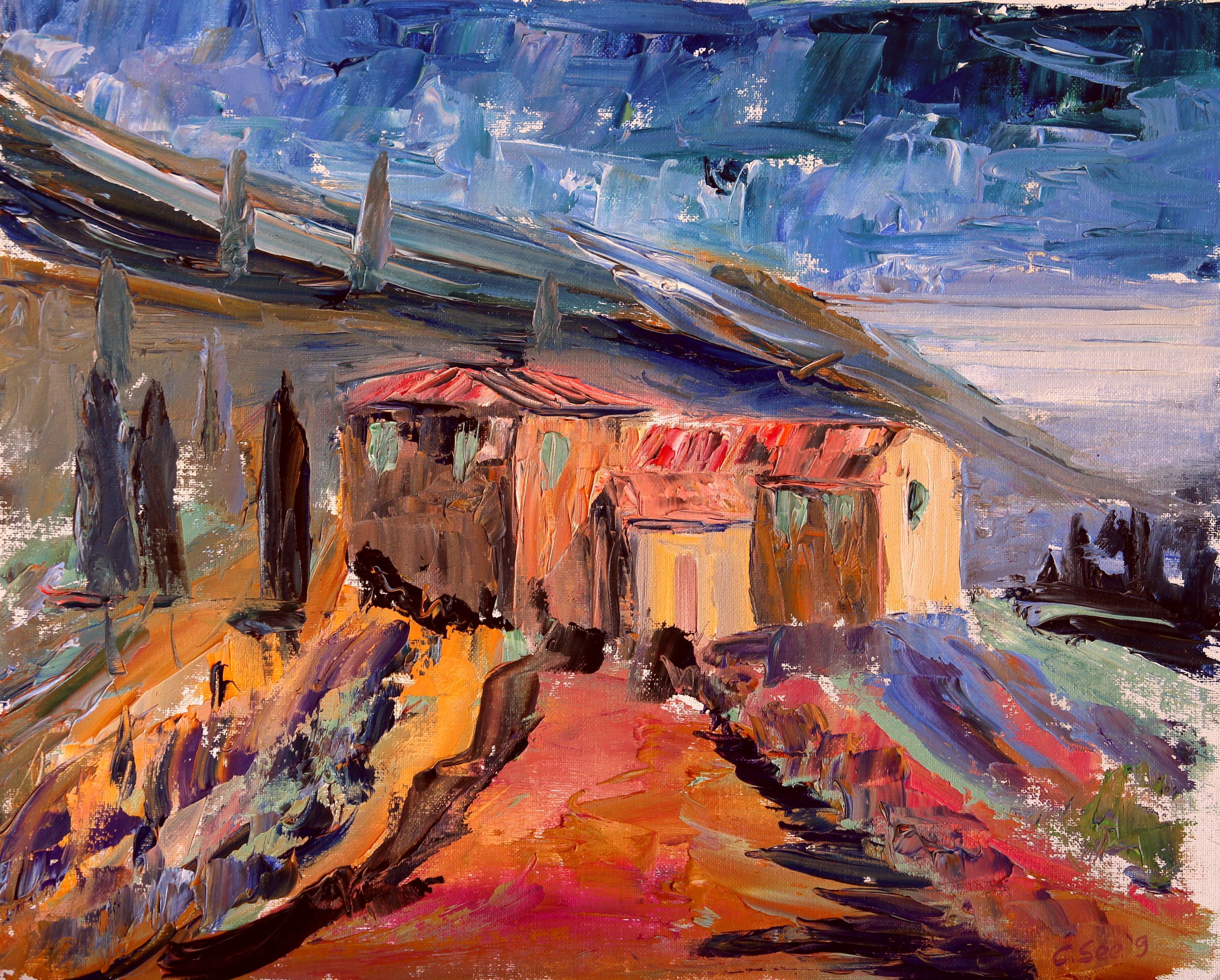 3798x3050 Oil Paintings Of Cinque Terre Christian Seebauer - Cinque Terre Painting