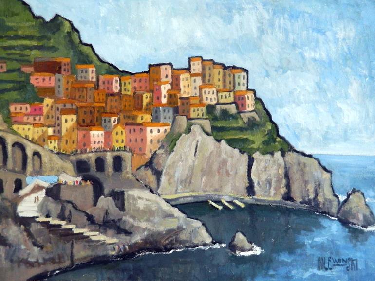 770x578 Saatchi Art Manarola Cinque Terre Painting By Robert Holewinski - Cinque Terre Painting