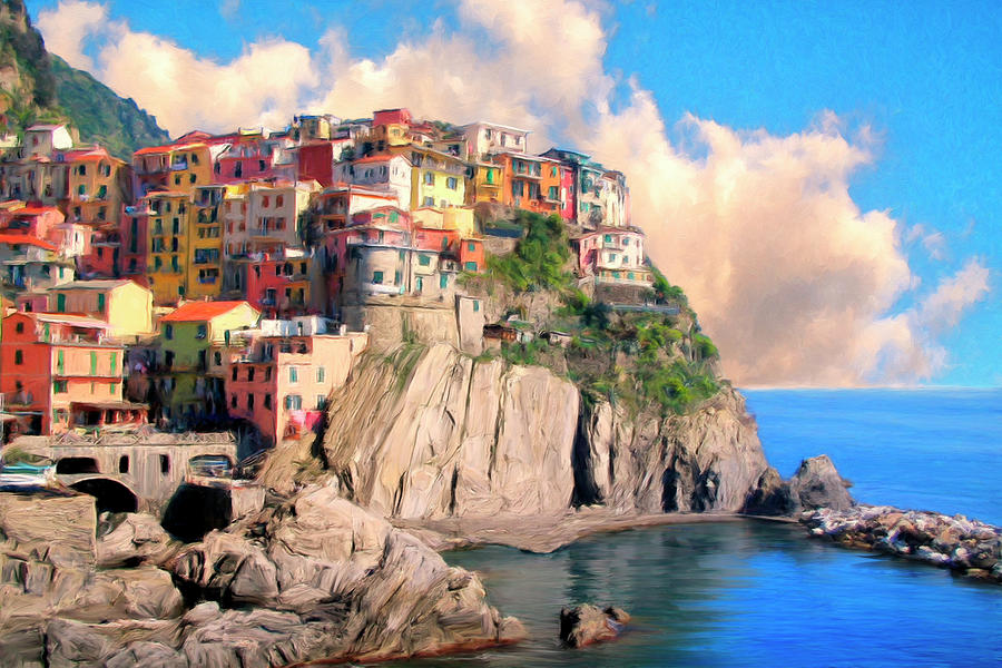 900x600 Cinque Terre Painting By Dominic Piperata - Cinque Terre Painting