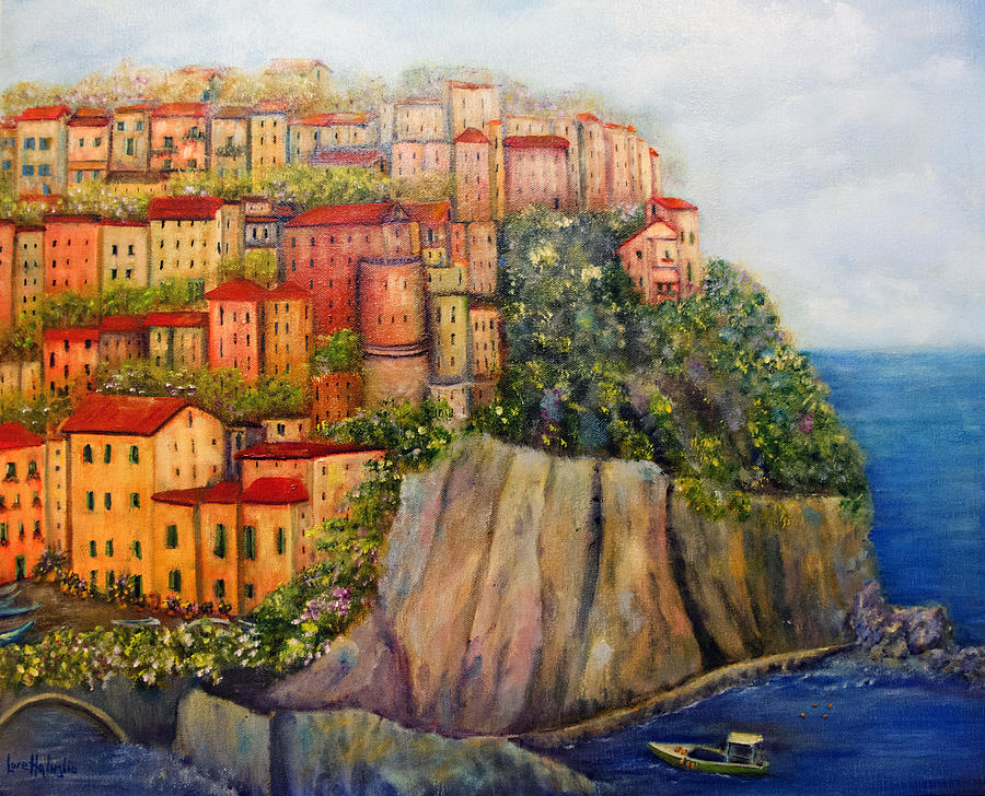 900x728 Cinque Terre Painting By Loretta Luglio - Cinque Terre Painting