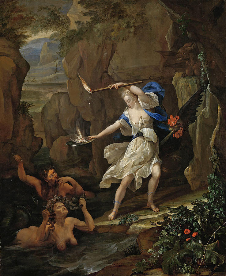 738x900 Circe Punishes Glaucus By Turning Scylla Into A Monster Painting - Circe Painting