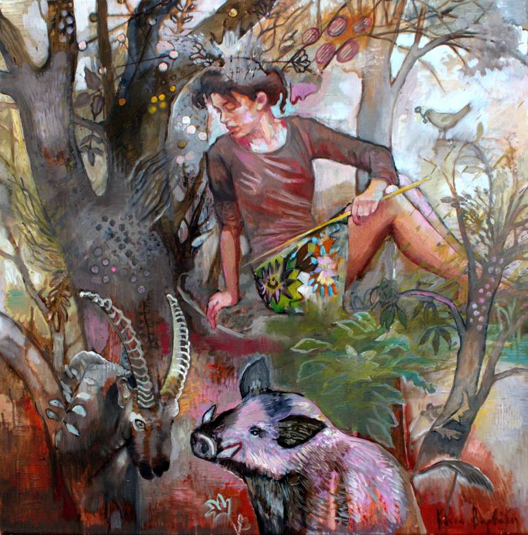 770x779 Saatchi Art The Circe Painting By Katia Varvaki - Circe Painting