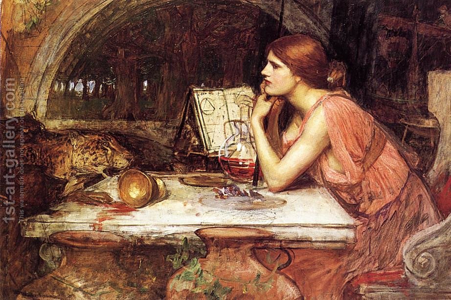 922x614 Sketch Of Circe Waterhouse Reproduction 1st Art Gallery - Circe Painting