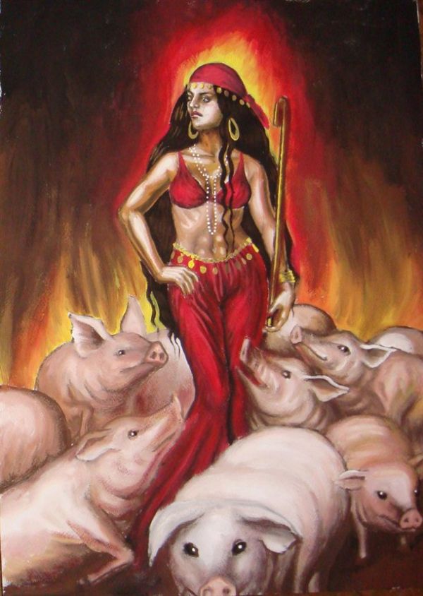 600x844 Painting - Circe Painting