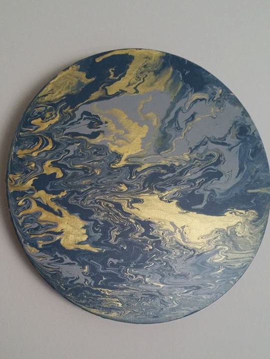 540x718 Circle Canvas Acrylic Marble Effect Painting - Circle Canvas Painting