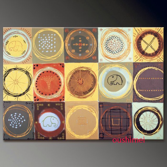 700x700 Hand Painted Picture Of Abstract Circle Landscape Wall Home Decor - Circle Canvas Painting