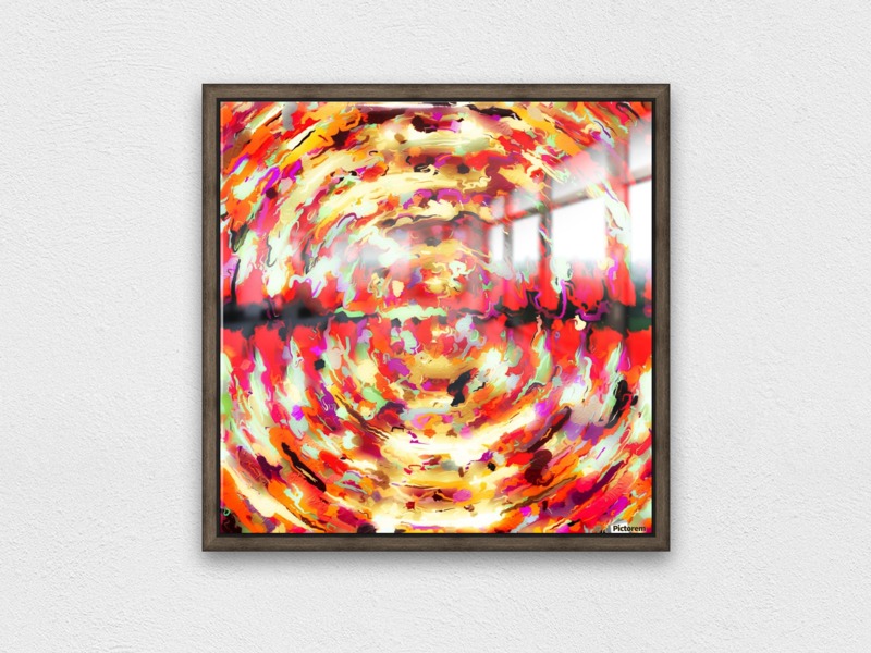 800x600 Psychedelic Circle Pattern Painting Abstract Background In Red - Circle Canvas Painting